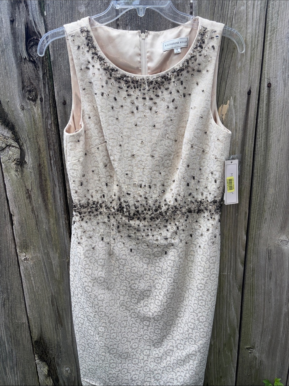 Katherine Kelly Cocktail Party Wedding Dress Gol Brocade Women’s Size 6 NWT